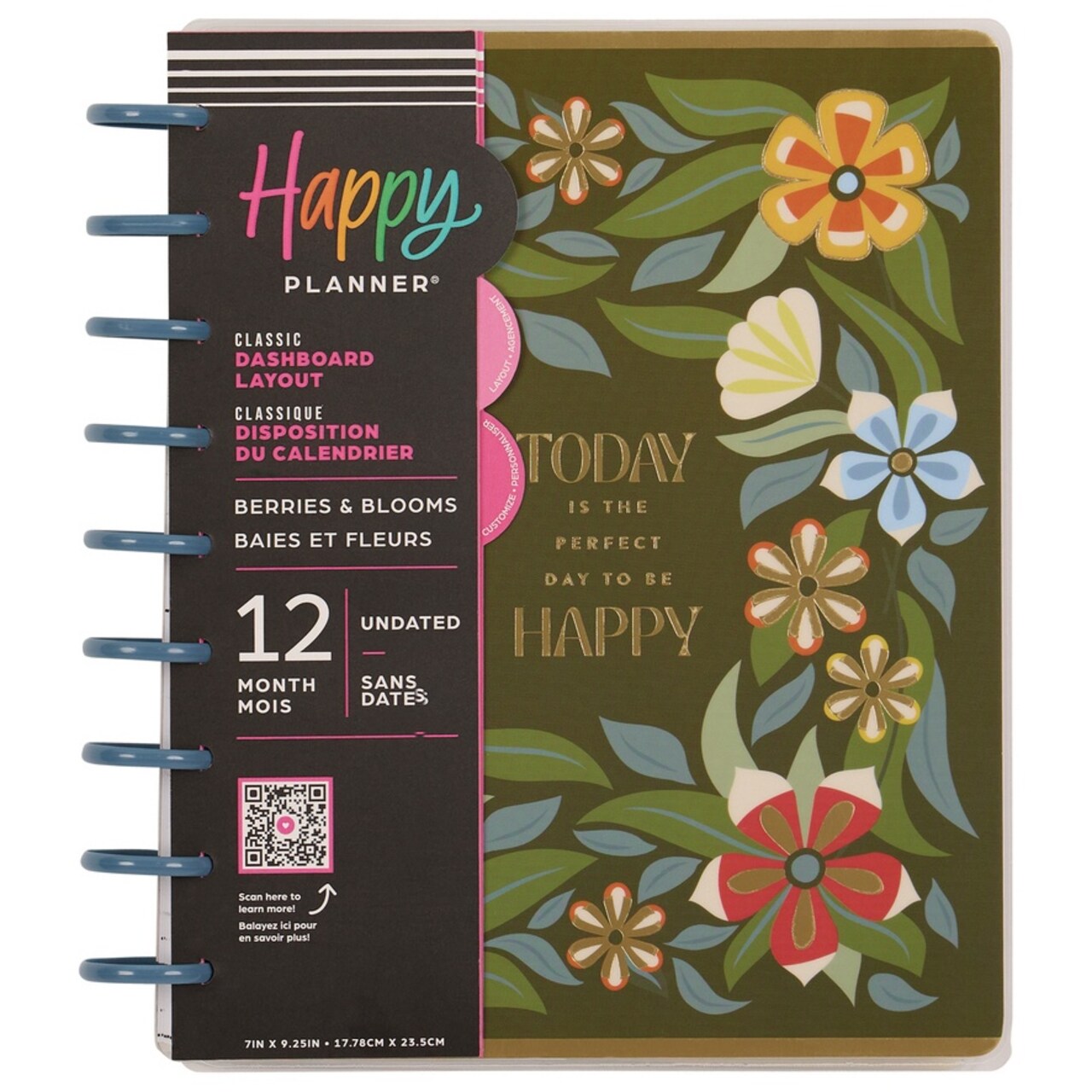 Happy Planner 12-Month Undated Classic Disc Bound Planner-Berries & Blooms 2